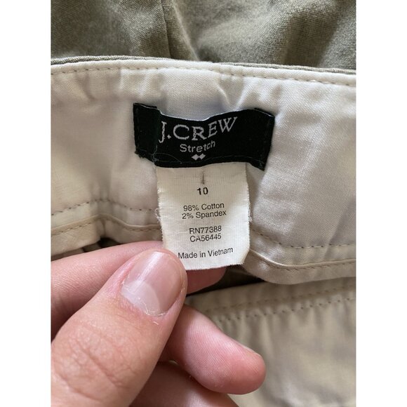 J.Crew Womens green Stretch shorts 10 cotton pull on buttons pockets summer‎ - Picture 4 of 7